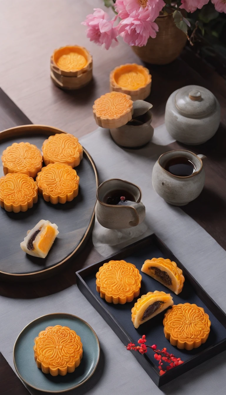 clew：A photo full of Mid-Autumn Festival atmosphere，It shows delicious mooncakes and a bright moon。in the photo，A plate of beautiful mooncakes is placed in a traditional mooncake box，The surface of the mooncake is painted with delicate patterns and patterns，Exudes an enticing aroma。Next to the mooncake box is a guzheng and a bouquet of brightly colored chrysanthemums，Added to the festive atmosphere。in distance，Bright moonlight shines in a tranquil landscape，The moon hangs in the sky，It's as if you're close to the viewer。


To take this photo，I chose a high-performance digital camera，Such as the Sony Alpha 7R IV，Pair it with a high-quality macro lens，Such as the Sony FE 90mm f/2.8 Macro G OSS。The camera settings are at the appropriate aperture，Such as f/4，To ensure the clarity of mooncakes and details。Select the appropriate value for shutter speed，to determine the brightness and detail of the photographed moon。White balance is set to the appropriate mode，to restore authentic colors and atmospheres。


During filming，I focus on capturing the details and colors of mooncakes，and the brightness and shape of the moon。By adjusting the light and angle，I tried to highlight the delicacy and deliciousness of mooncakes，And the purity and mystery of the moon。ao mesmo tempo，I also used proper background arrangements and props，In order to create a strong atmosphere of the Mid-Autumn Festival。


The final photo will show a picture full of the atmosphere of the Mid-Autumn Festival，Delicious mooncakes and bright moons were recorded。Every element in the photo will convey feelings of warmth and blessing，Let the viewer feel the joy and reunion of the Mid-Autumn Festival。
