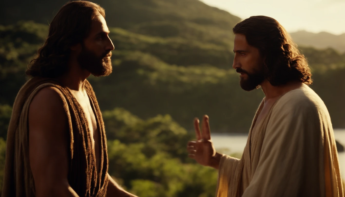 Jesus Cristo. a beira de um rio, Talking to John the Baptist,