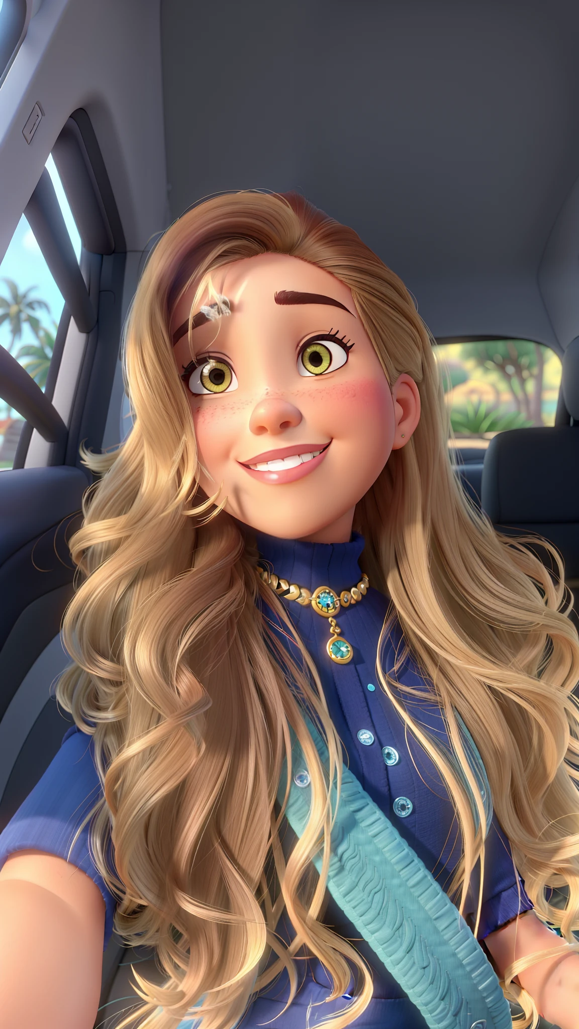 Mulher Brasileira morena,cabelos castanhos,estilo Disney pixar,melhor qualidade,alta qualidade