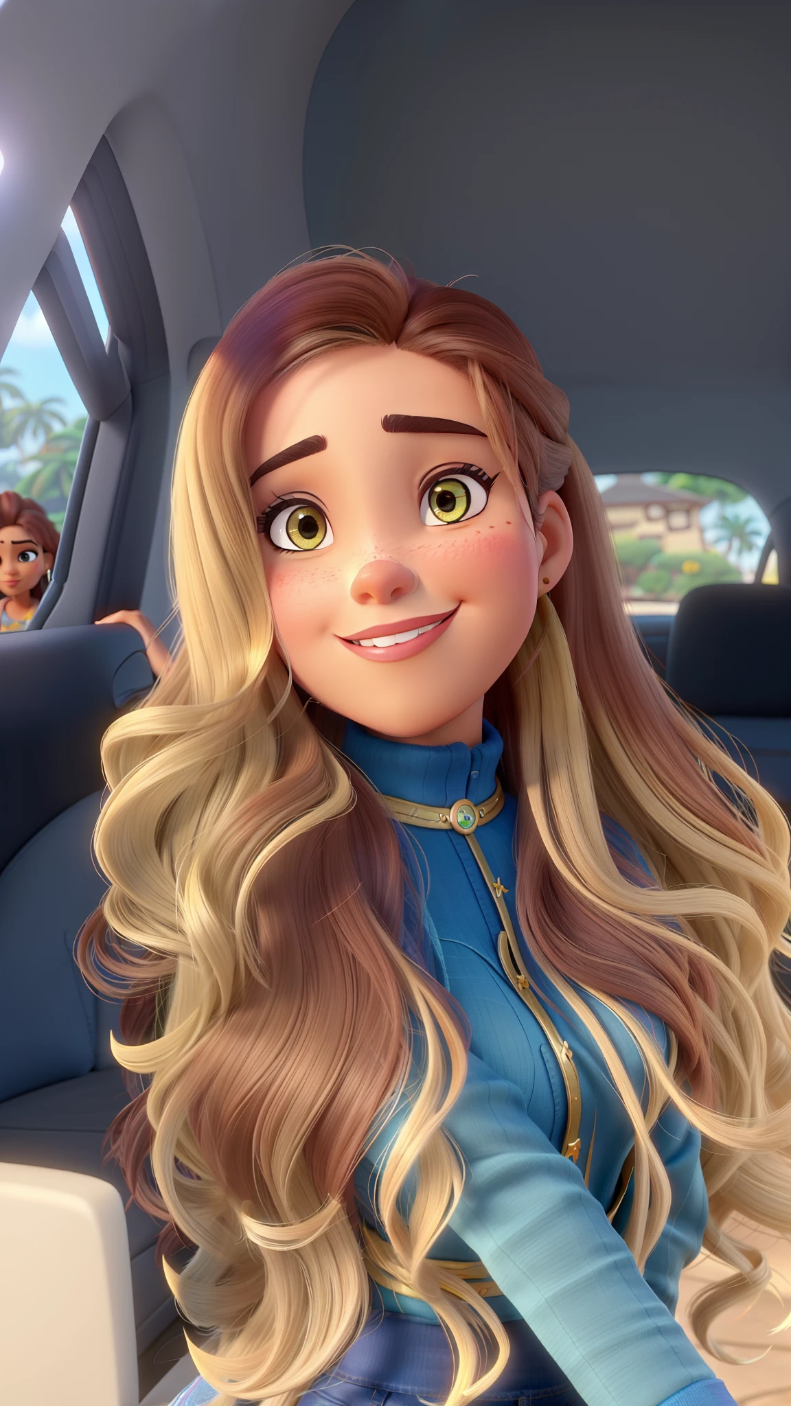 Mulher Brasileira morena,cabelos castanhos,estilo Disney pixar,melhor qualidade,alta qualidade