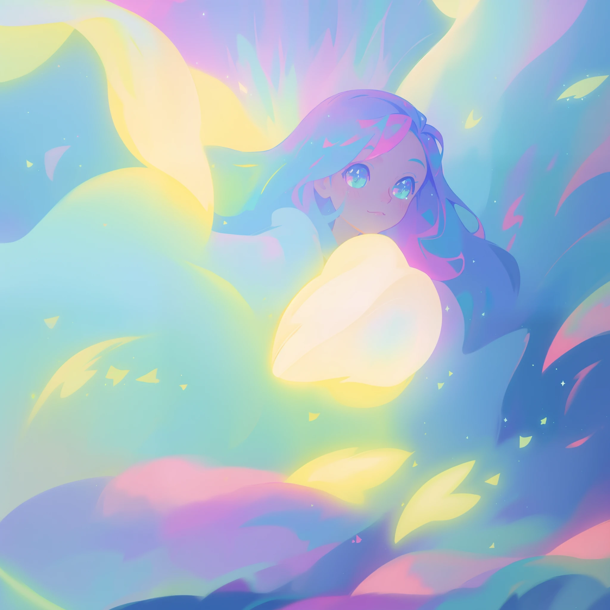 beautiful anime girl in colorful liquid dress, ((sparkling)), aqua mint blue and purple colors, vibrant pastel colors, (colorful), magical lights, sparkling lines of light, inspired by Glen Keane, inspired by Lois van Baarle, disney art style, by Lois van Baarle, glowing aura around her, by Glen Keane, jen bartel, glowing lights! digital painting, flowing glowing hair, glowing flowing hair, beautiful digital illustration, fantasia background, whimsical, magical, fantasy, beautiful face, ((masterpiece, best quality)), intricate details, highly detailed, sharp focus, 8k resolution, sparkling detailed eyes, liquid watercolor