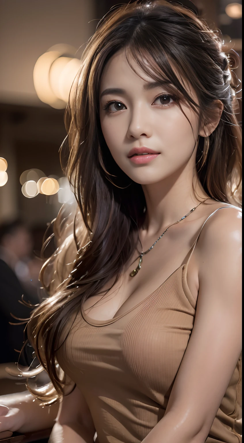 ((highest quality、8K、masterpiece：1.3))、sharp focus：1.2、full body portrait、long legs、healthy thighs、beautiful woman with perfect style：1.4、thin abs：1.2、((dark brown hair、big breasts：1.2))、(natural soft light、city street:1.1)、Highly detailed face and skin texture、detailed eye、double eyelid、protruding nipples、Sexy secretary with tight light smile、(((half open shirt 1.7)))、black exy costume、erotic、eroticism、