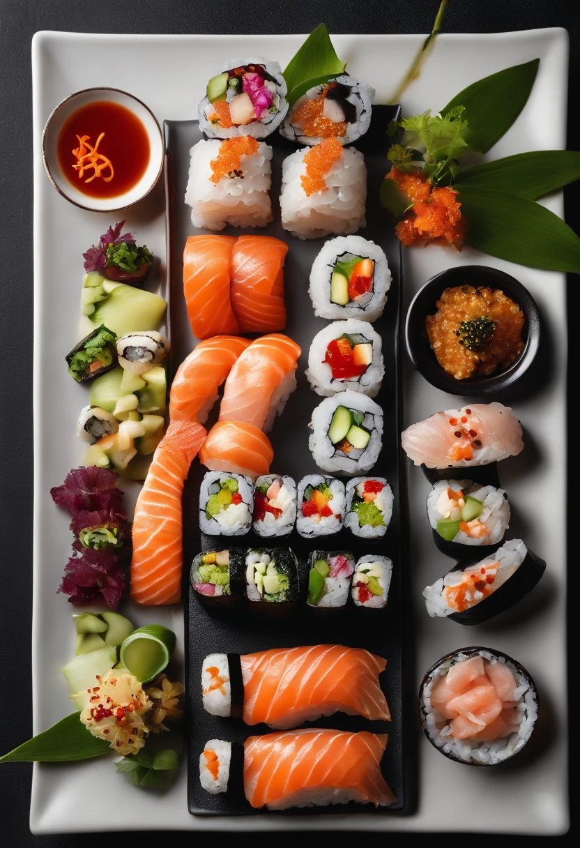 A plate of delicious sushi