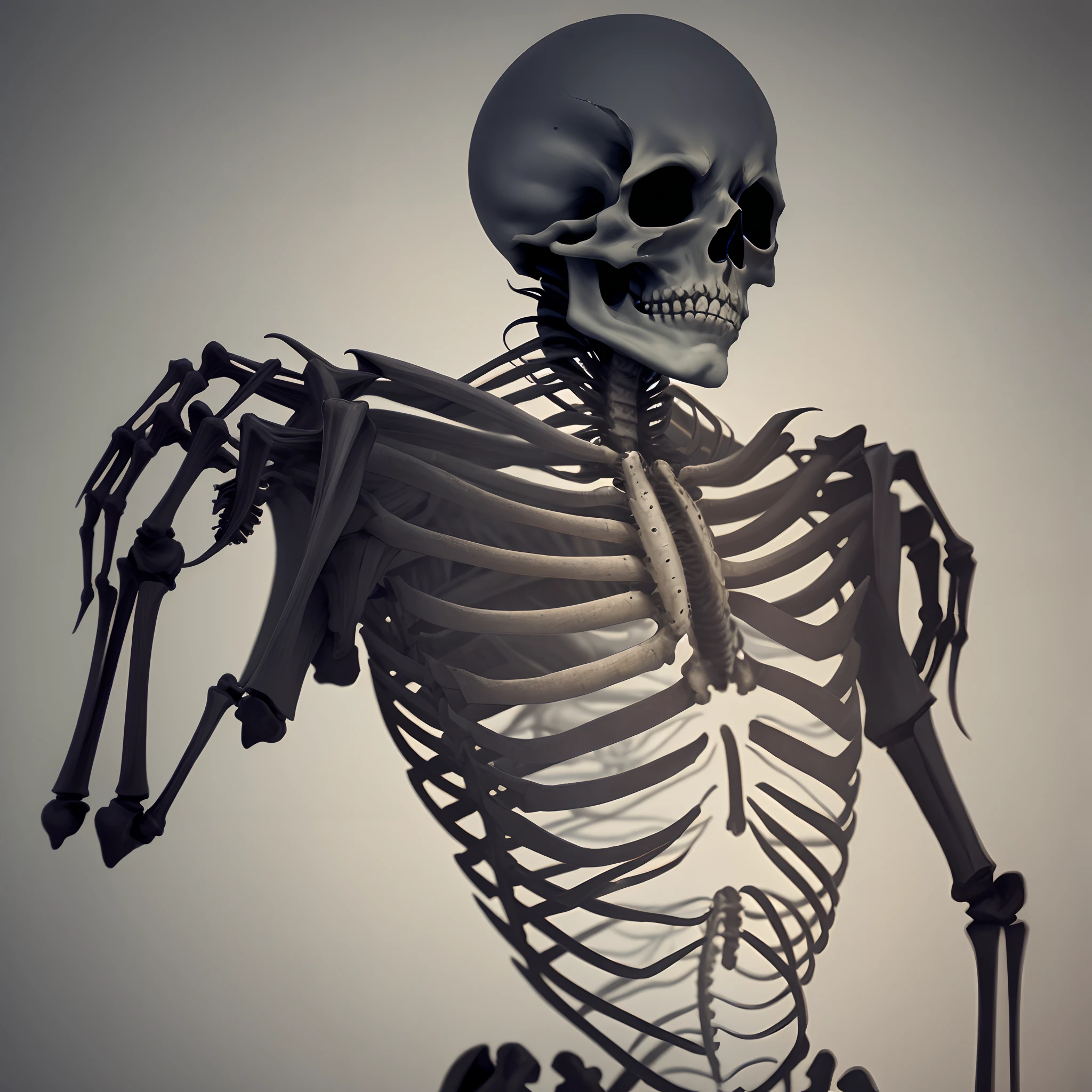 award-winning photograph of a skeleton with a cold smile made of ais-cbwbs in wonderland, magical, Eccentric, fantasy art concept, Steampunk, details Intricate, best qualityer, work of art, ultra sharp, hyperrealisti, 真实感