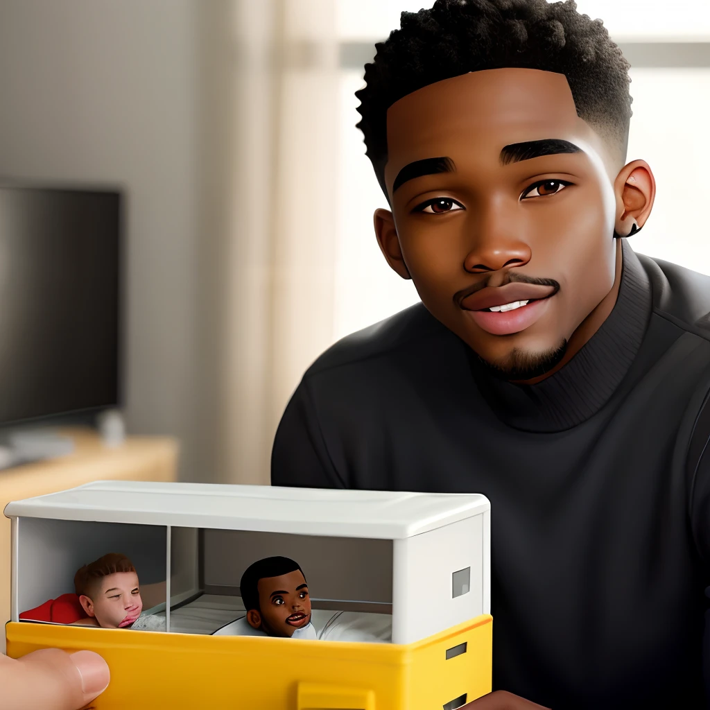 Black guy with tiny head