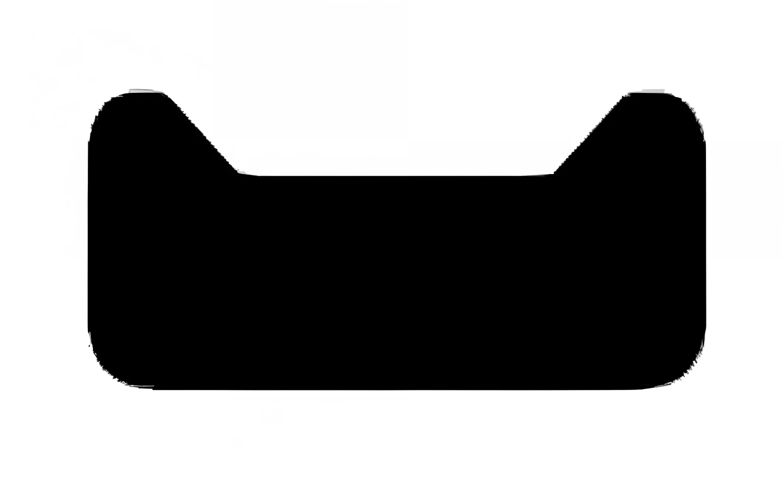 Close-up of black and white photo of a dog's head, black border, black border: 0.75, round corners, black outlines, Sharp nose,Rounded edges, Black on white background, black stencil, general, black on white background, Thick black outline, imagem de qualidade alta, Black silhouette, uploads, on clear background