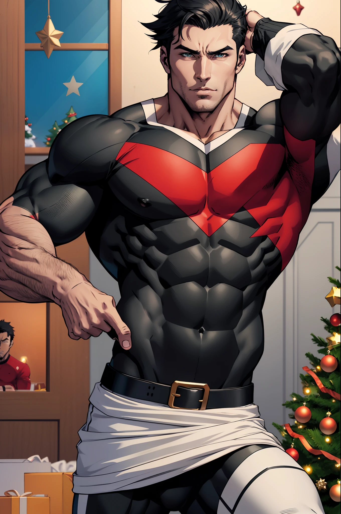 Personagem de anime masculino preto em chmas