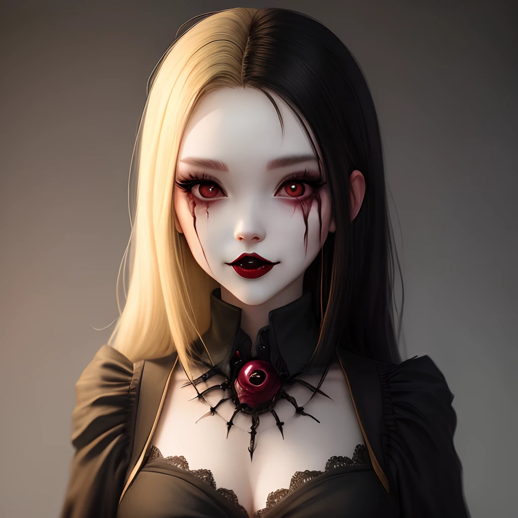 Female ghoul with blonde and black hair