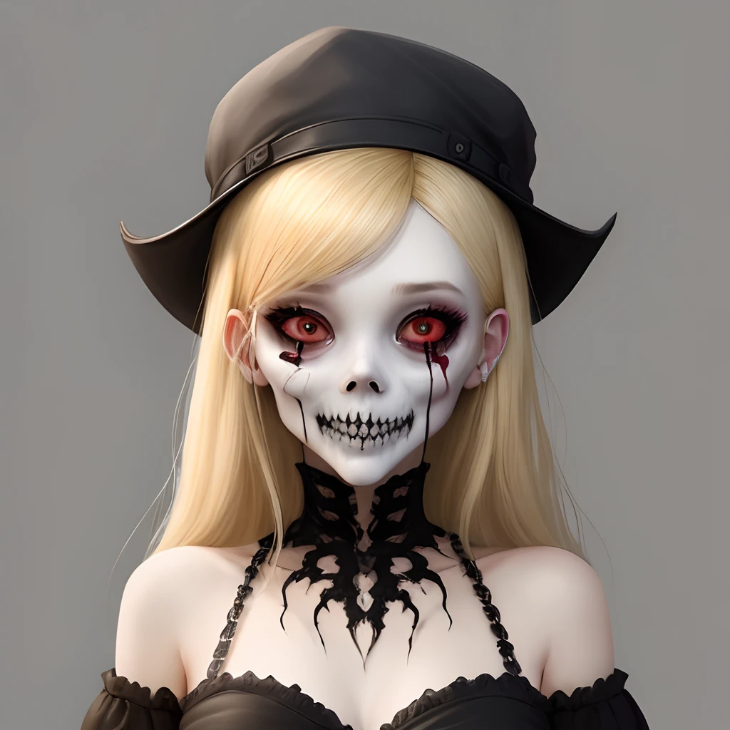 Female ghoul with blonde and black hair