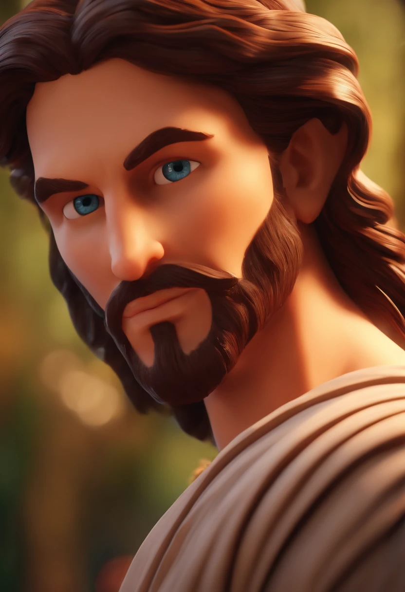Jesus Cristo coroando um bonito, Estilo Pixar, ....3d, desenhos animados, rosto detalhado, asymmetrical 16k