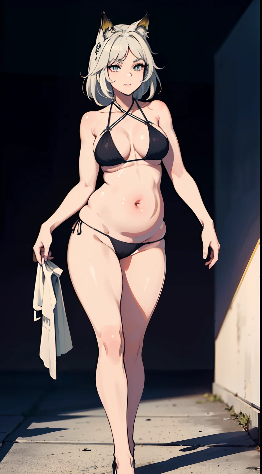 Caitlin Dev 1, As a swimsuit model, Realistic pictures, (((walking down the catwalk))), (self-assured), ((Catwalk background)), (Bikini), (Feminine), ((Sexy face)), ((Detailed pupils)), ((Perfect eyes)), (revealing outfit), Extremely detailed painting, Intricate, Brush strokes, ((The art of Bastian Lekuf-Deham)), 8K wallpaper, Nikon, trending on artstationh, trending on CGSociety, art by midjourney, (Sexy),Pregnant women with,The crowd was offstage,Surrounded,A group of pregnant women walk on the catwalk,Large breasts,cleavage