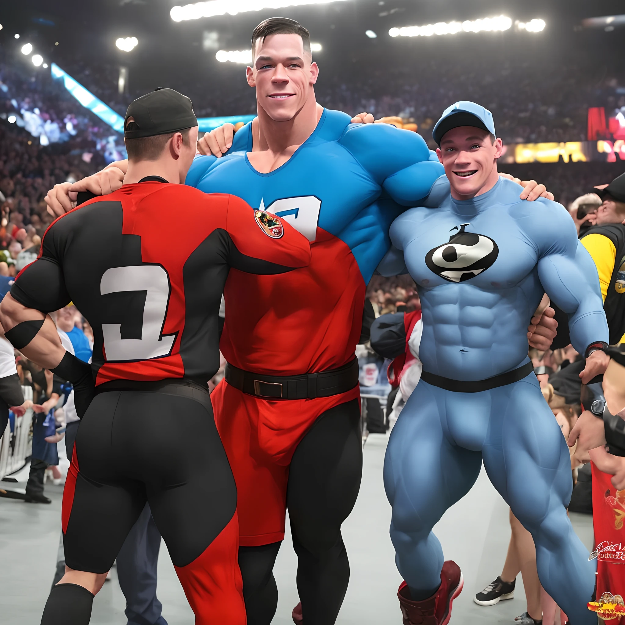 John Cena dressed as Mr. Incredible