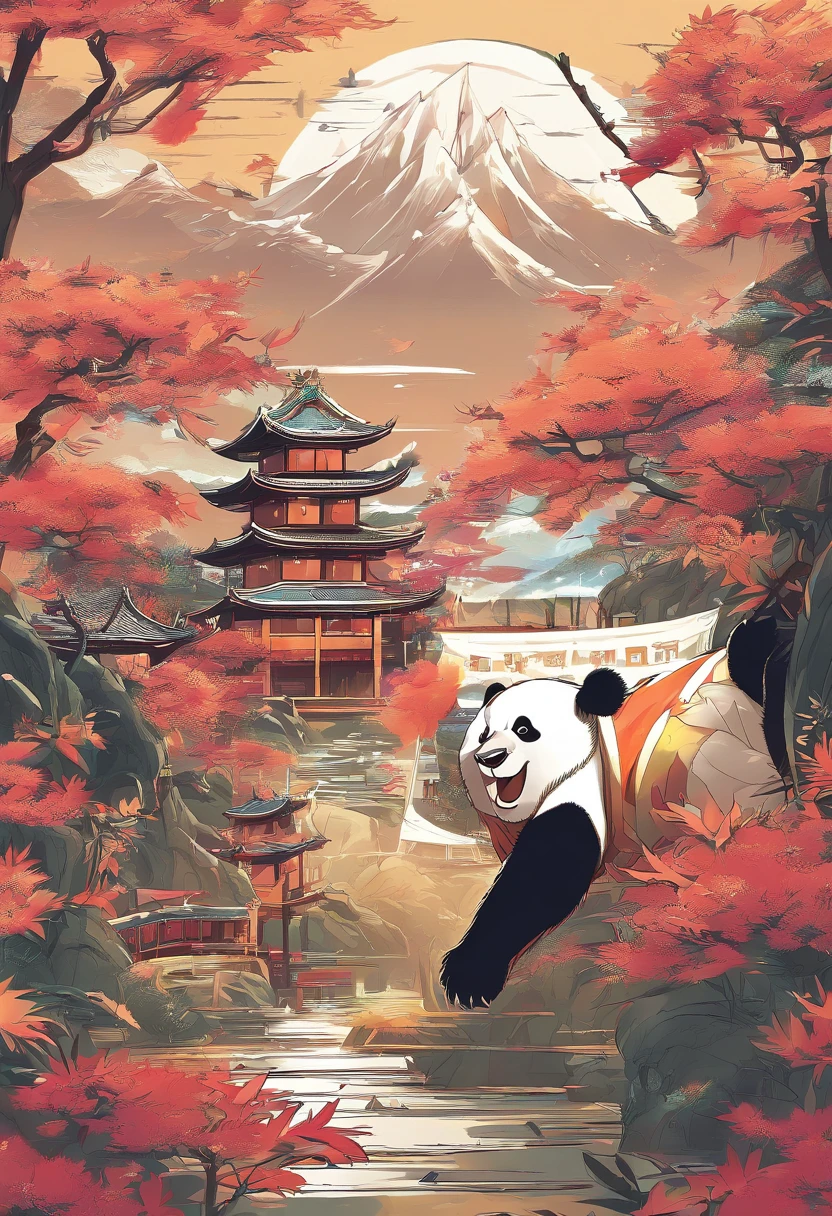 The anime scene where the giant panda is the main character is roaring and showing great power, the background is a full moon。, there are groups of bamboo fighting in various areas,trends on cgstation, beautiful art illustrations, detailed digital art style Drake, fantasy anime illustrations, Guviz-style artwork, digital illustrations of poster logos, by Yang J, durians in various areas, and silver and gold coins flying throughout the area. PIXIV Contest Winner, Trending on Artstation Pixiv, 5 Star Brand Product Logos, Bamboo Business,