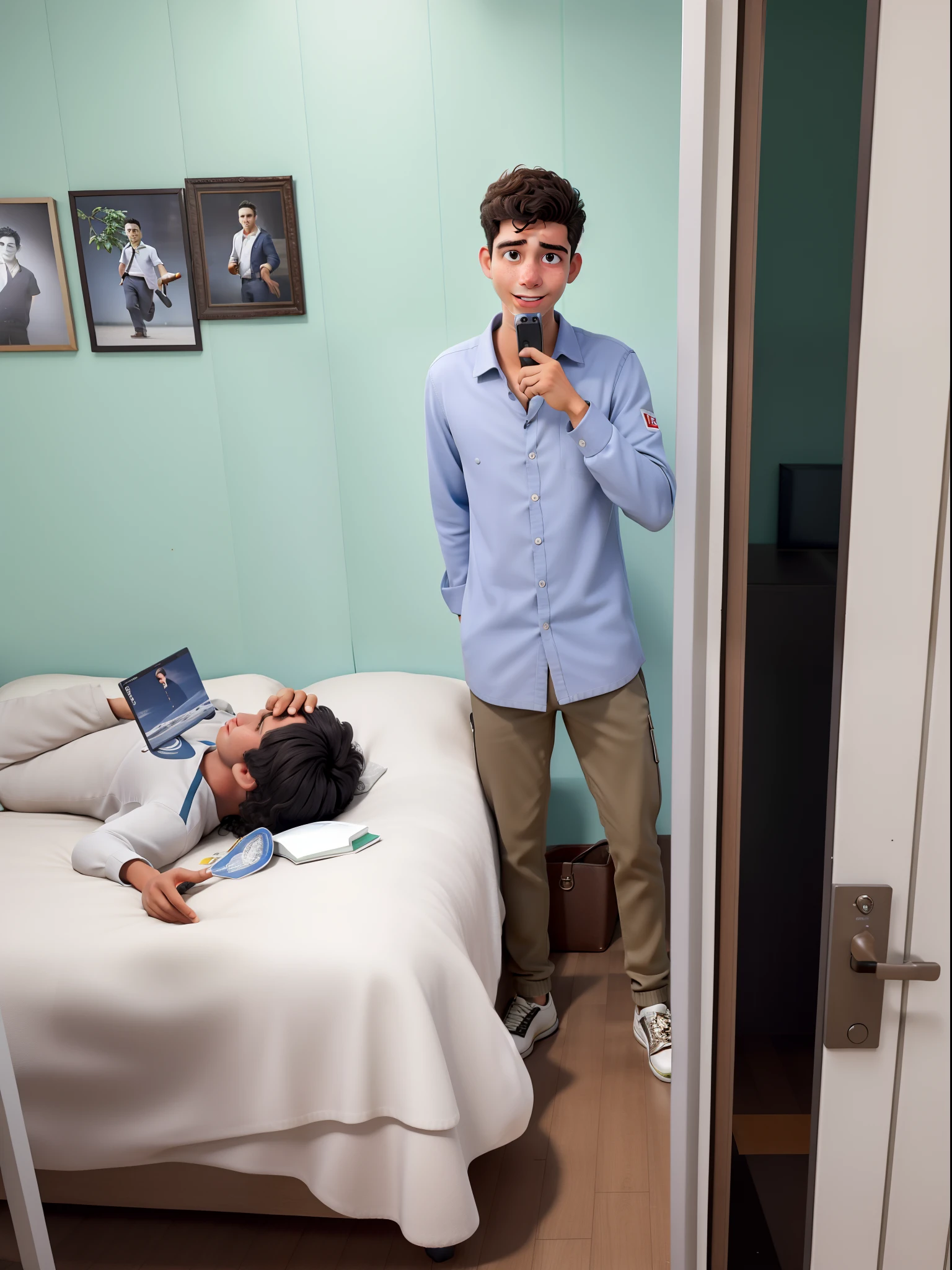 Jovem tirando foto no espelho