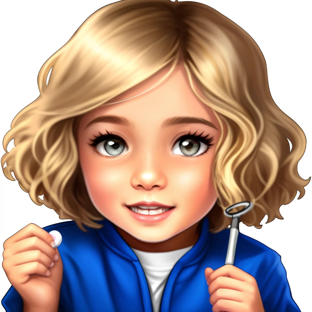 . 3 anos de idade . Blonde hair slicked back with tuft . pele clara. olhos marrons escuros . large eyelashes , olhos amendoados . sorrindo mostrando os dentes . dentes separados. orelhas um pouco grandes. Wearing Tennis Playing Clothes . An arm broken with plaster. fundo : tennis court .
