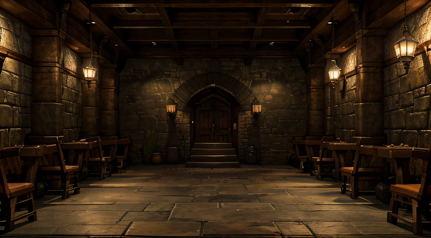 scenario, fighting game background, fantasy scenario, soul calibur 5 inspired background, medieval fighting game background, masterpiece, concept art, semi 3d, (((background))), medieval place, inspired by skyrim,, tavern, inside tavern, cozy ambience, medieval tavern, drinks,, 2d figting game scenario