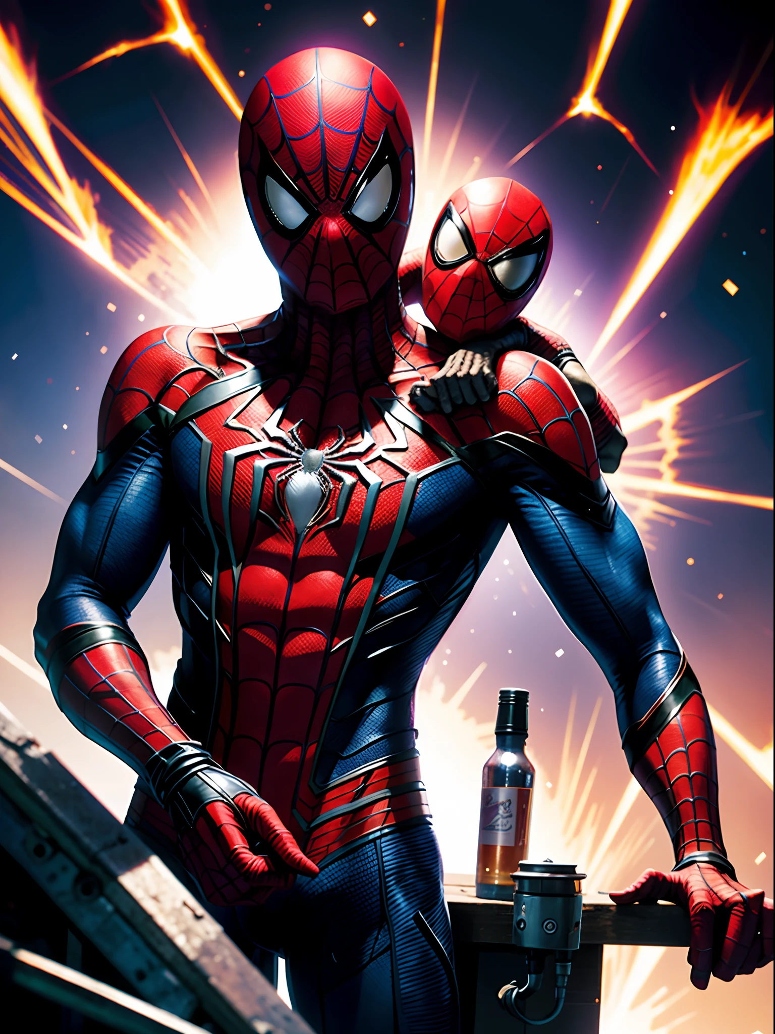 Spider-Man drinking purple