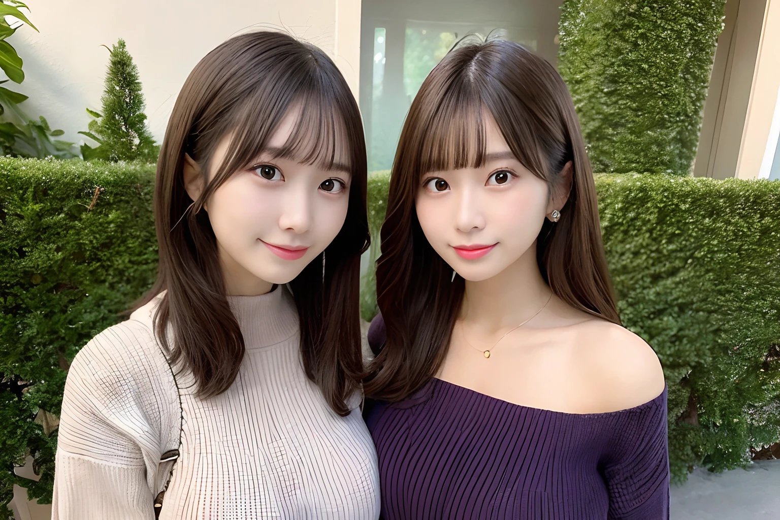最high quality,Very detailed,finely,High resolution,8K壁紙,Perfect dynamic composition,Beautiful eyes,Young Japanese Woman,Age 25, Black Hair, thin, 4K, 8K, high quality, beauty, smile, Beautiful Eyes, Characterized by simplicity, High resolution,Female 2-person group,Japanese Idols,Random facial expressions,smile,whole body,Drawn angle of view,Smooth Hair,Selfie,Natural look,Random emotions