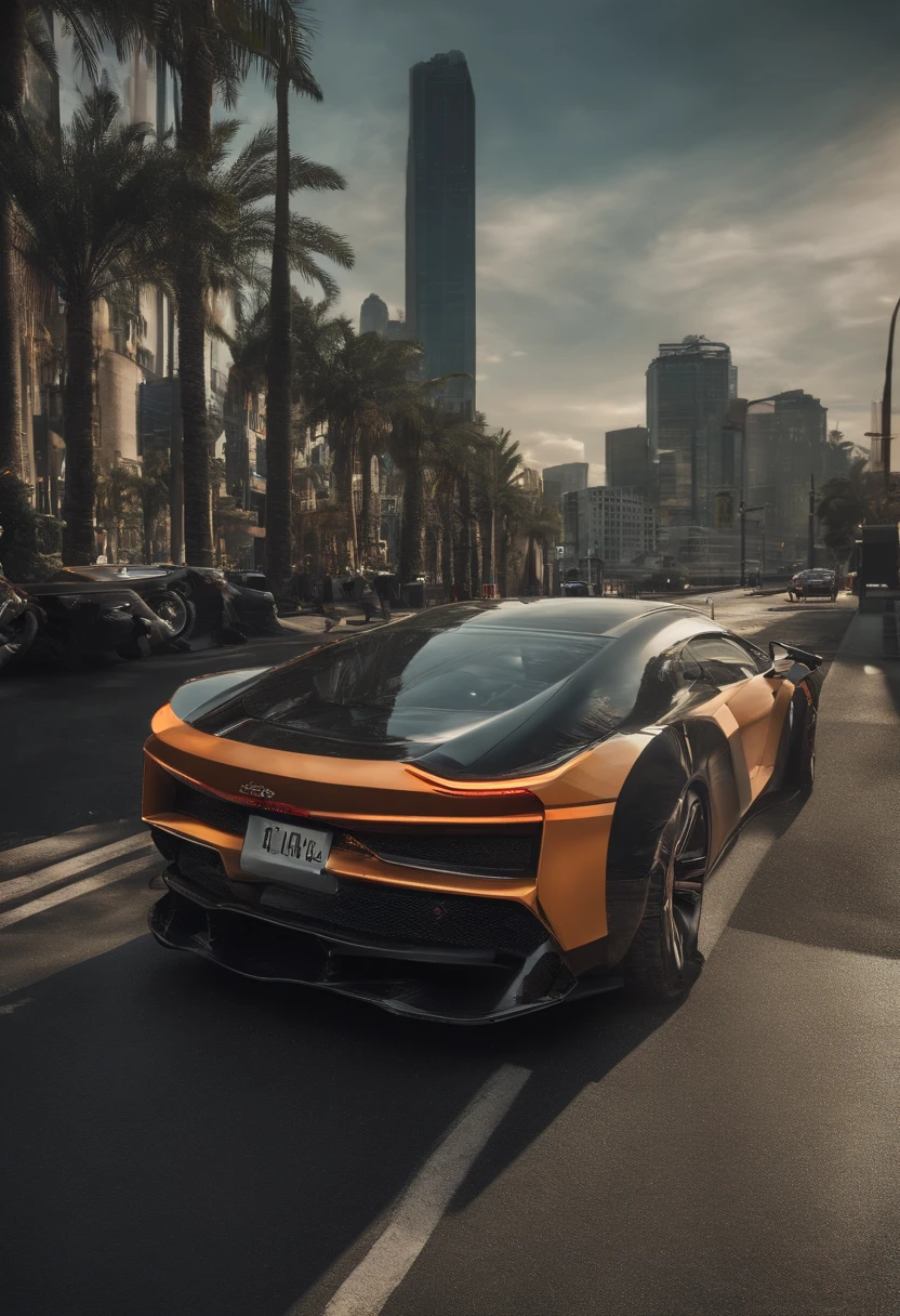 cidade futurista, ultra-realista,