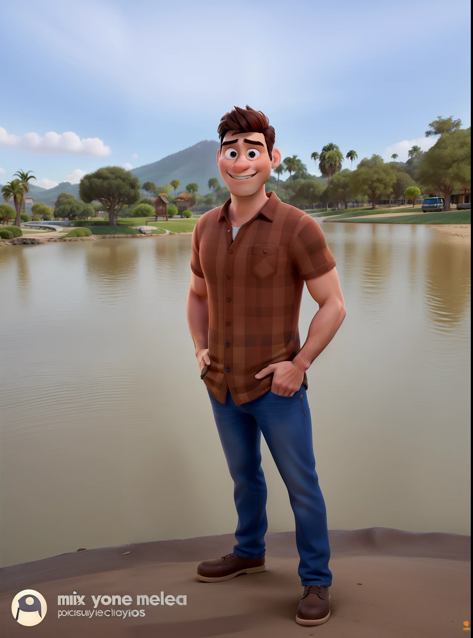 Um homem estilo disney pixar, alta qualidade, melhor qualidade