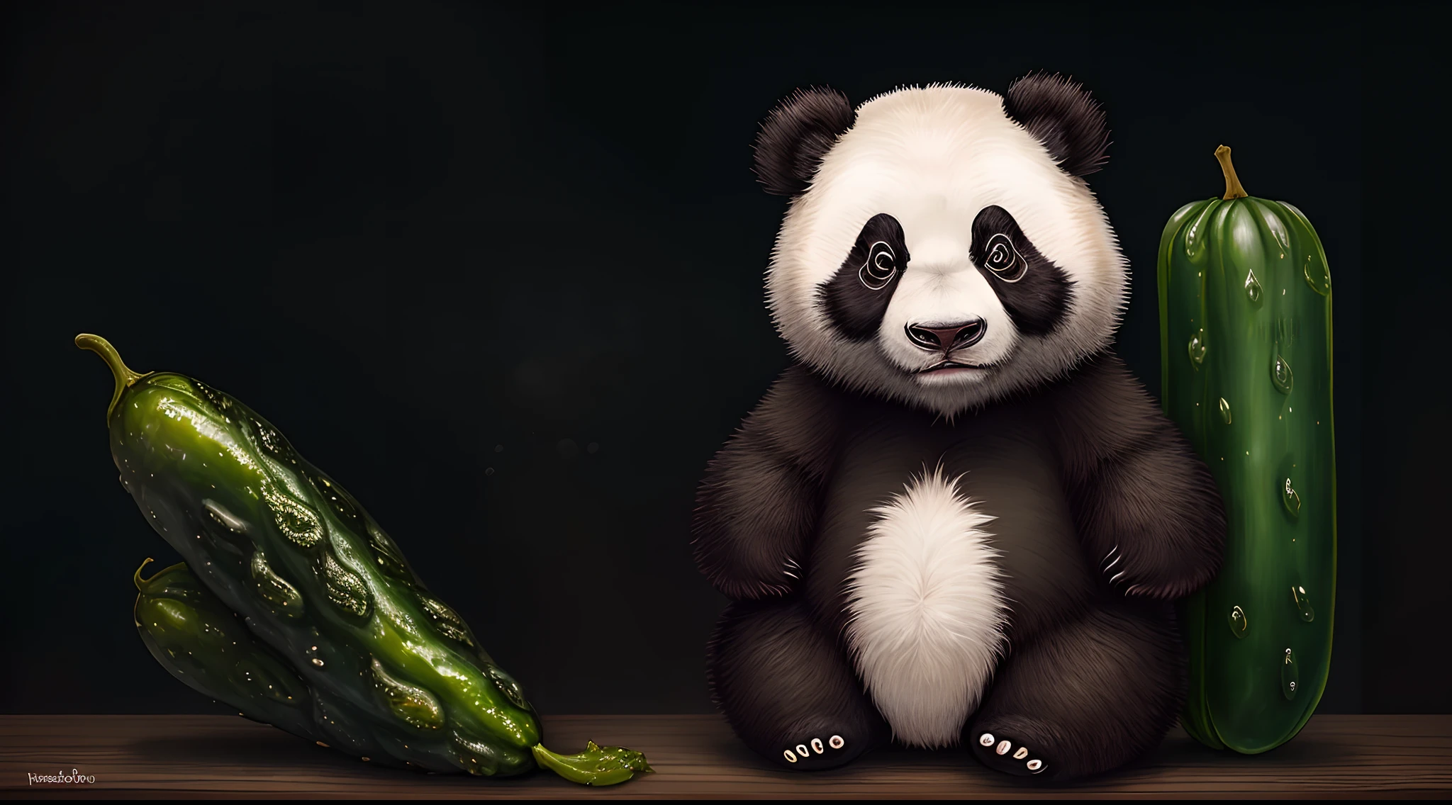 A pirate panda that is a pickle