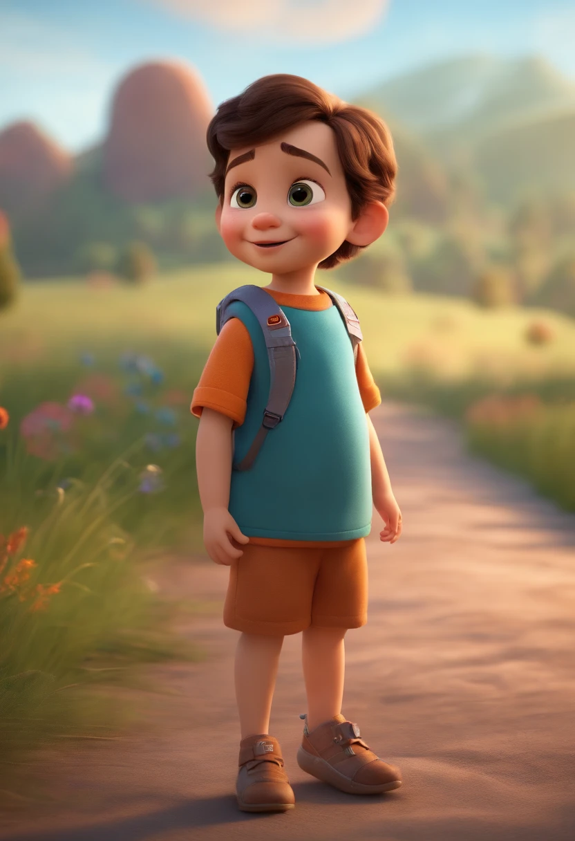 a happy cute ??? standing short hair, vestindo uma fantasia espacial, , fundo branco, barnet, Tom, Estilo Pixar, ....3d, desenhos animados, rosto detalhado, asymmetrical 16k
