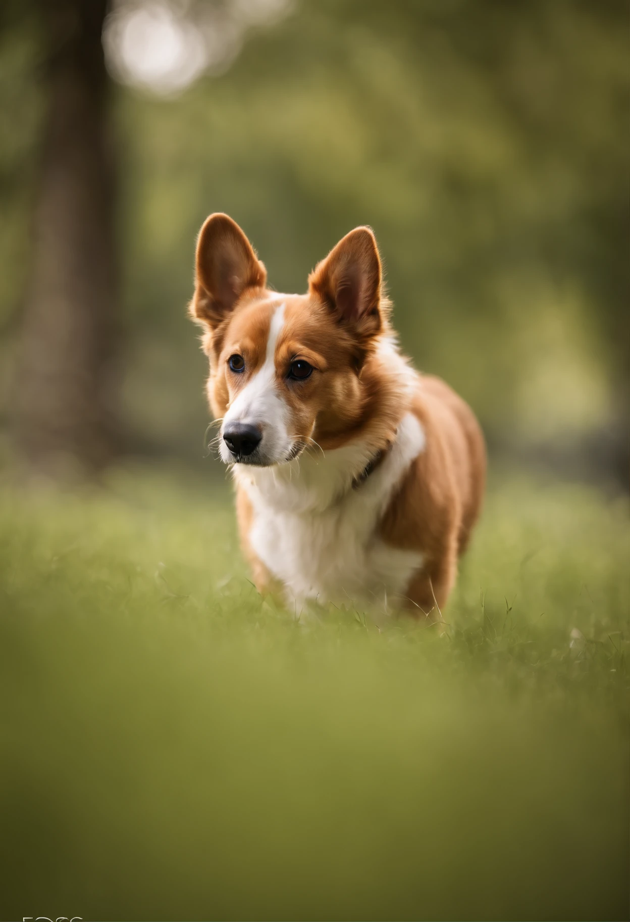 "Create an ultra-high-definition image, Capturing Pembroke's Welsh Corgi in a chic look, Classic Dog Pose. Use advanced macro photography techniques, To highlight the intricate details of a dog's coat, erect ears, and expressive eyes and tongue partially outward. Place the camera at your dog's eye level, creating a close bond between the viewer and the dog object. Implemented wide aperture for shallow depth of field, Allow your dog to stand out sharply against a slightly blurred background. Improve your lighting, to accentuate the textures and contours of the dog's body, Using a soft, Fuzzy lighting to remove harsh shadows and create, cozy atmosphere. Grab the dog in a relaxed position, but balanced, Showcasing its flexibility and elegance. Try to capture the moment during natural movement, For example, stretching or grooming, convey a sense of authenticity. Implement post-processing techniques to improve image clarity, contrast, and color balance, Ensuring that, To all aspects, From the dog's intricate patterns to its gaze, Render with stunning detail. finally, To convey the serene beauty and innate grace of the Pembroke Welsh Corgi, Capture a fleeting moment, which celebrates the unique essence of canine curiosity and balance."