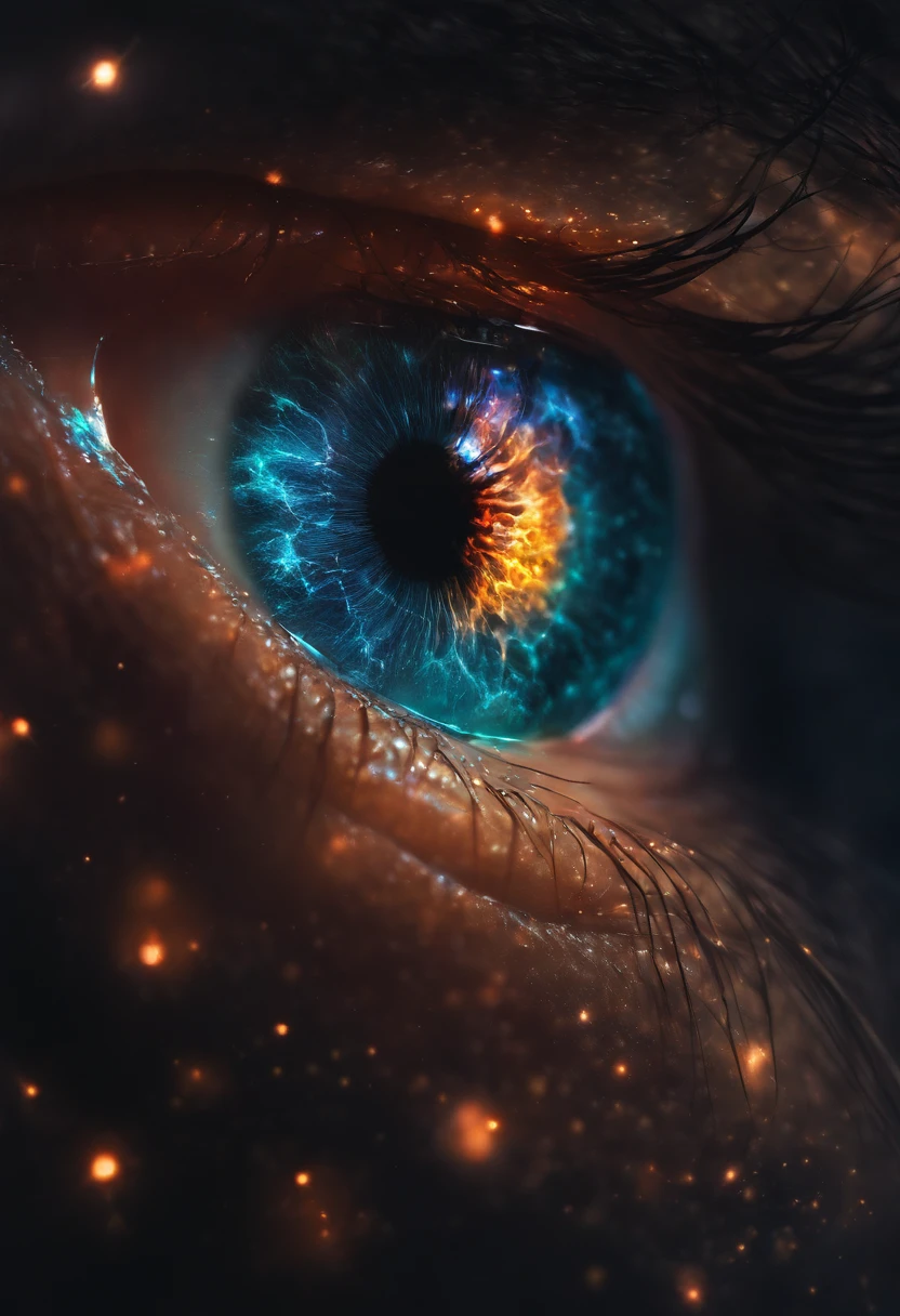 Arthur Lewin Universe, Bright and clear eyes, Biomechanicals, Strangely, horrid, nightmare, Very bright colors, Light particles, There is bright light, Mshiv, wallpaper art, ultra HD wallpaper