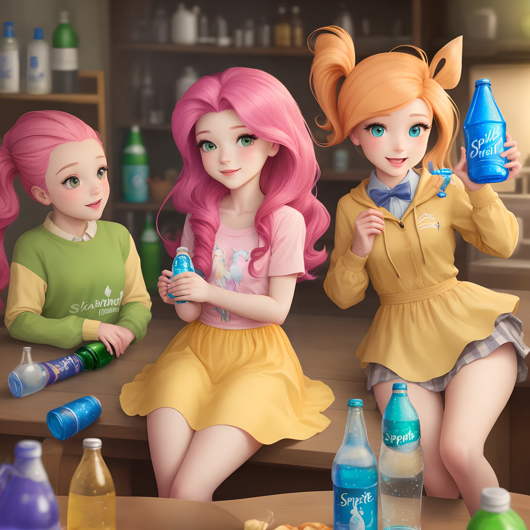 fluttershy from My Little Pony Friendship is Magic holding a bottle of Sprite