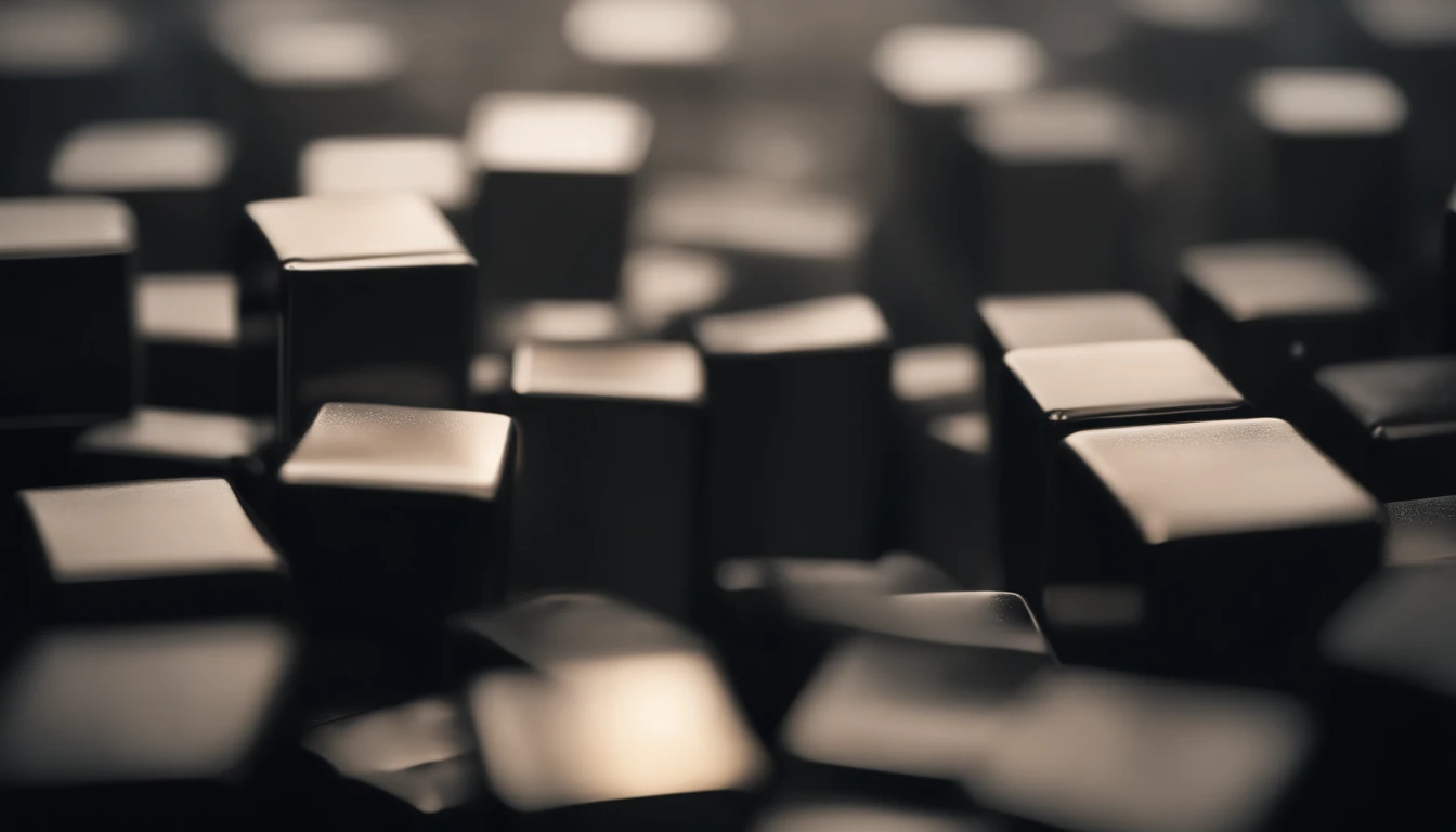 Clouds in the shape of cubes made out of steel, raining down on the flatlands