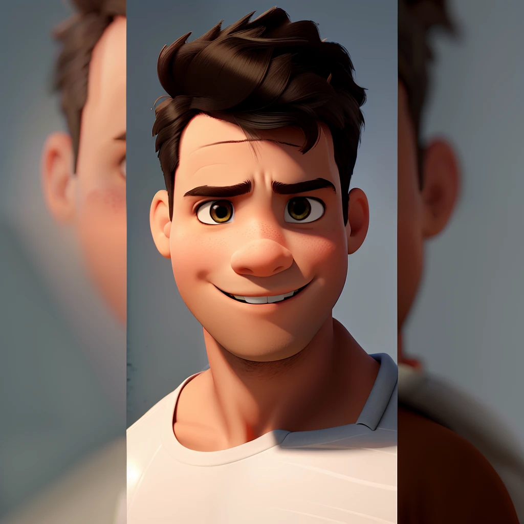Um com nariz pequeno estilo disney pixar, alta qualidade, melhor qualidade.