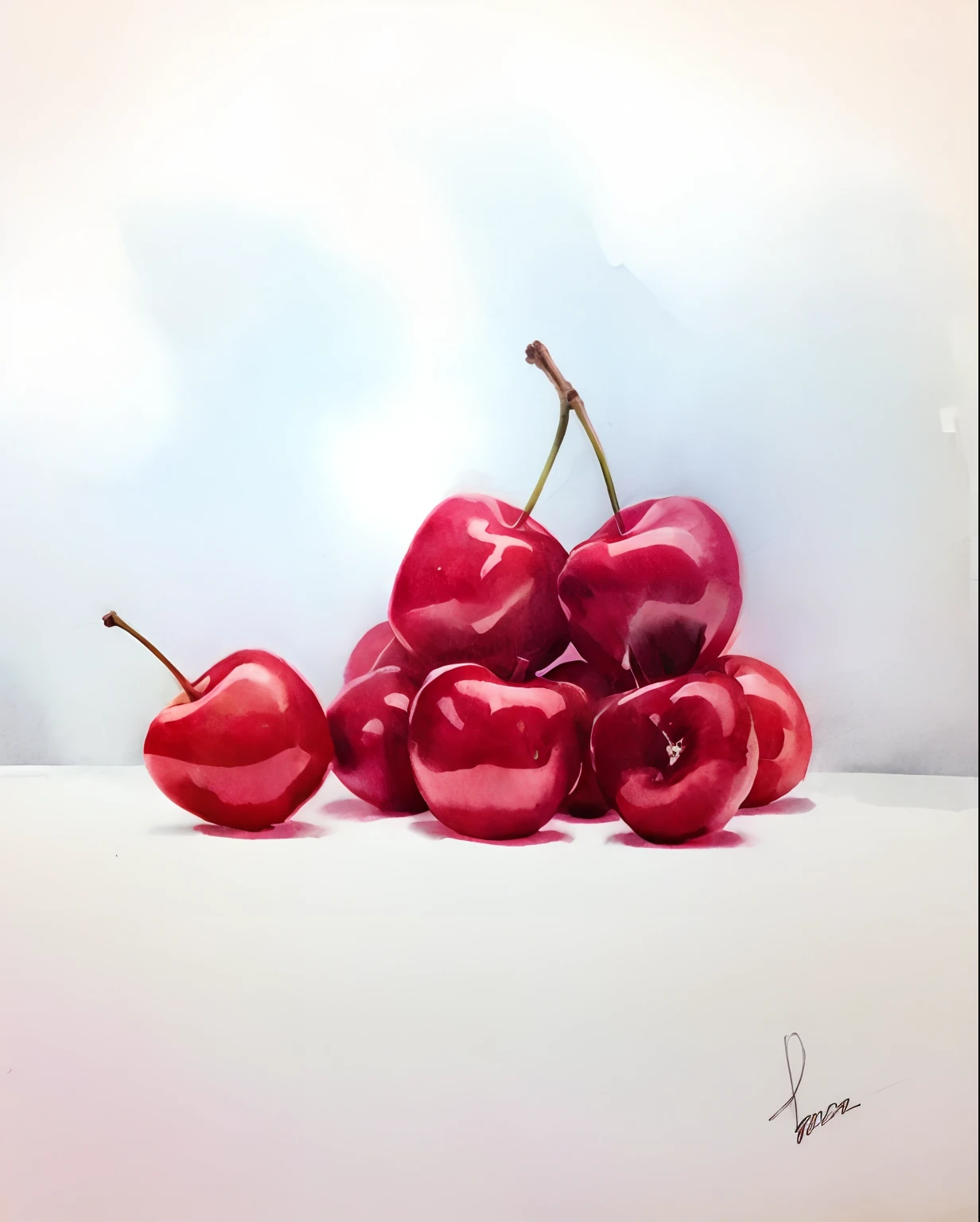 a drawing of a bunch of cherries on a table, cherries, realism drawing, there is one cherry, a pencil sketch, in a style of hyperrealism, monochrome drawing, minimalistic drawing, black and white graphite drawing, by Tom Wänerstrand, graphite on paper, black and white drawing, a charcoal drawing, artistic drawing, matte drawing, traditional drawing style