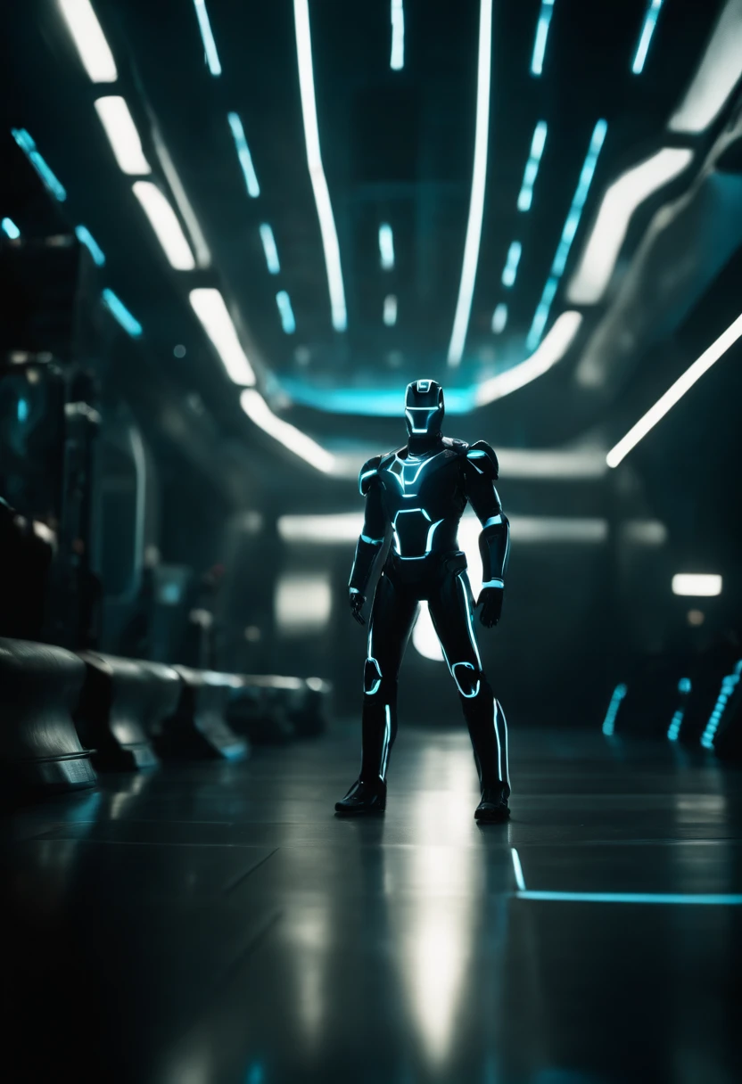 Tron Combined with Ironman, walking in tron legacy
