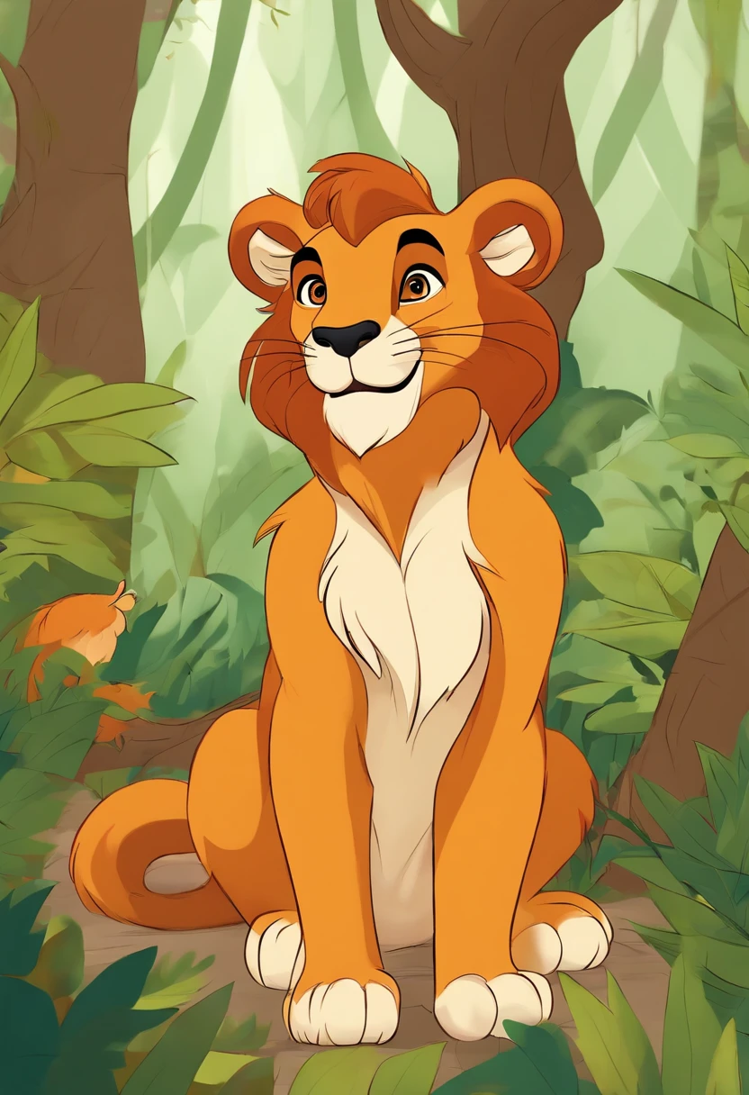 Young Lion、turn around、(erection)、Turning her back、Tail up、jungle