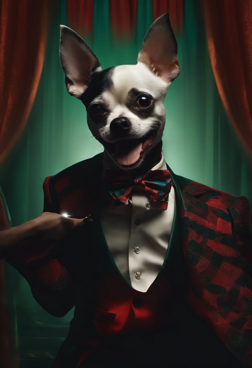 Joker com chihuahua preto