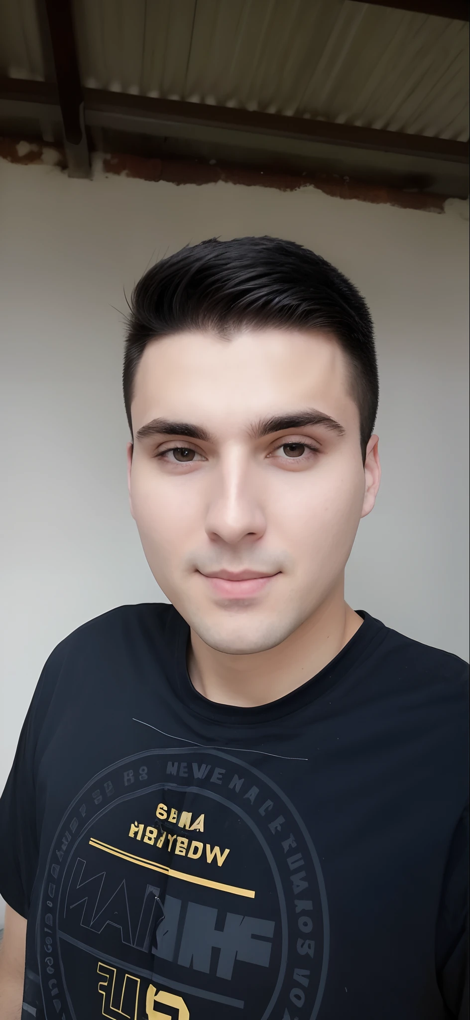 there is a man that is standing in front of a wall, headshot profile picture, clean shaven wide face, halfbody headshot, clean shaven face, looking straight to camera, 8k selfie photograph, professional profile picture, around 1 , headshot photo, 2 3 years old old, 21 years ars old