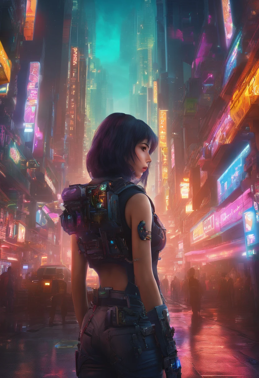 best quality ,masterpiece, illustration, an extremely delicate and beautiful, extremely detailed ,CG ,unity ,8k wallpaper, Amazing, finely detail, masterpiece,best quality,official art,extremely detailed CG unity 8k wallpaper,absurdres, incredibly absurdres, ultra-detailed, highres, extremely detailed,beautiful detailed girl,light on face, 1girl, mecha, armor, mechanical_body, black hair,  spaceship, city, cyberpunk, star_sky,