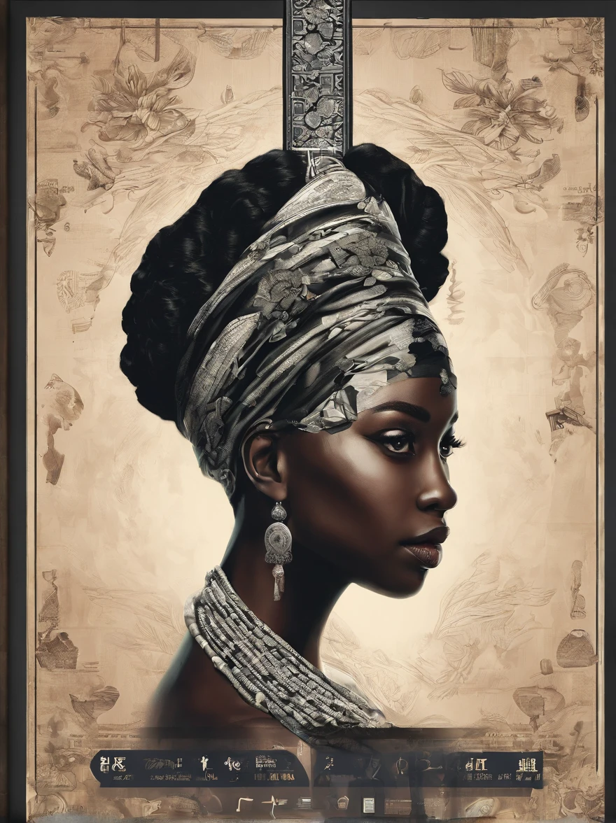 Advertising poster of a beautiful black girl: : trending on artstationh:: The simple composition creates a sense of order and harmony. This poster reflects the spiritual qualities of the natural world. --Up light --AR 9:16