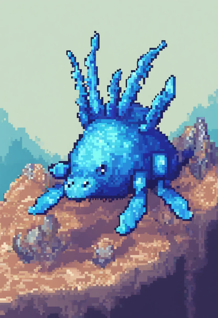 sea slug, fantasy, full body, blue