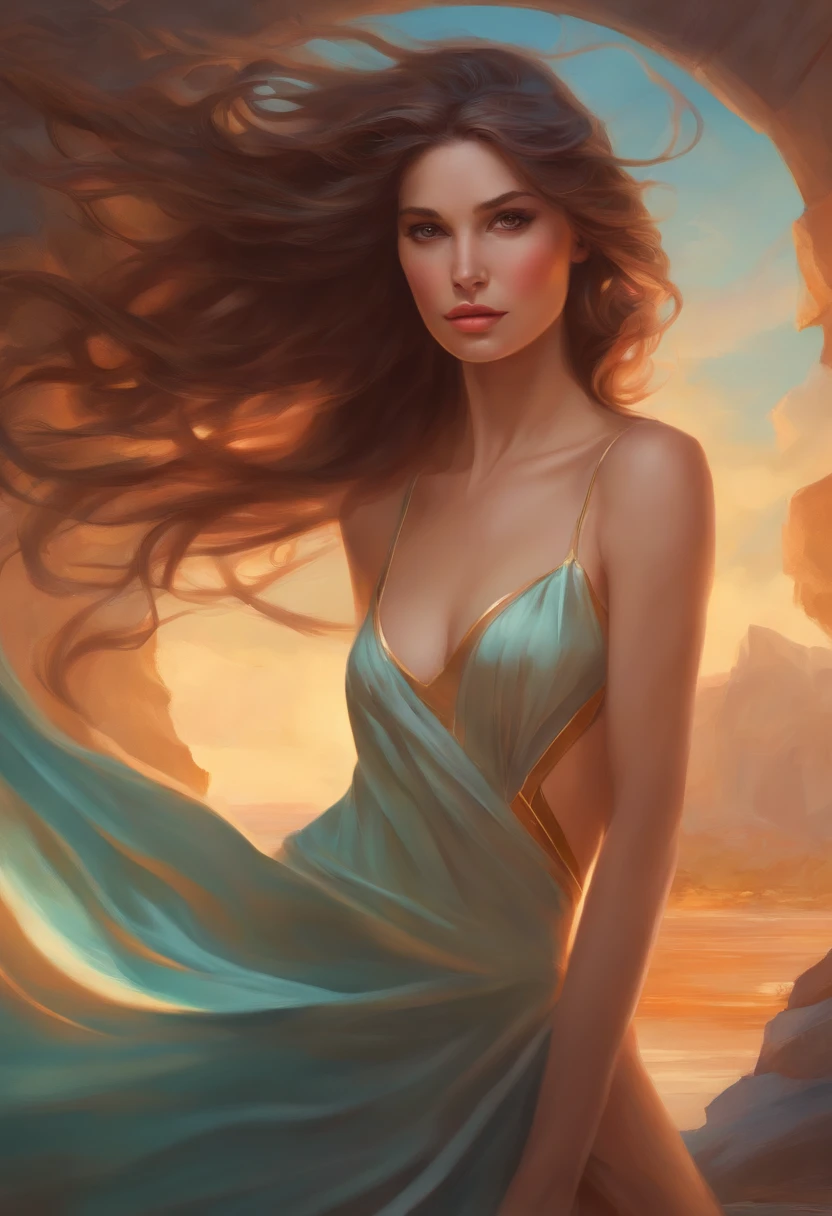 Best Quality, masutepiece, hight resolution,1girl in,Beautiful face, nude, Naked, Colorful, Painting Burst, art  stations, Concept art, Smooth, Sharp Focus, Illustration, dreamy magical atmosphere, art by artgerm and greg rutkowski and alphonse mucha，volley