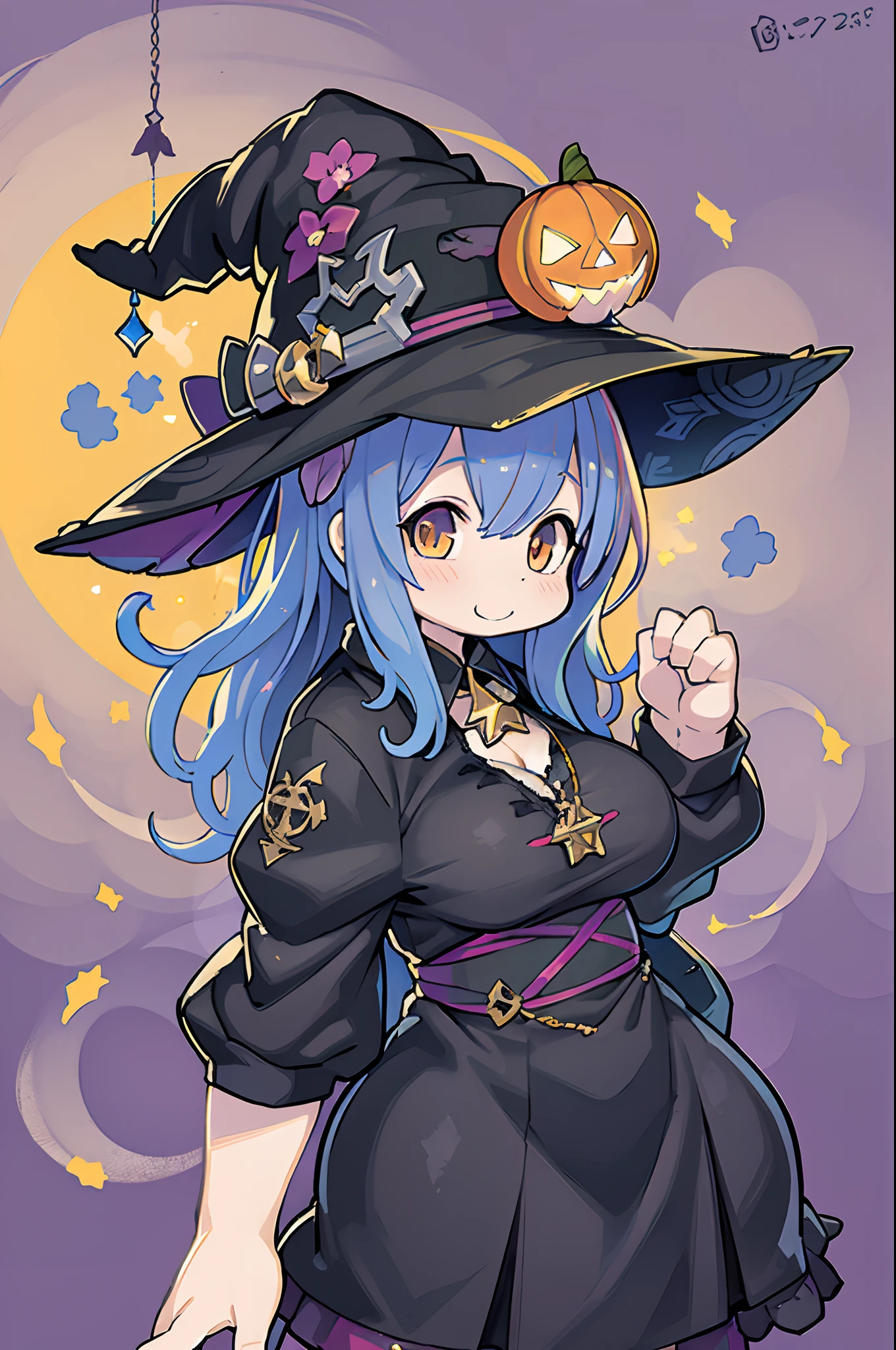 Charming Halloween 8 witch, Random coloring,2D, planar vector, T-shirt design, Colorful splashes, Fantasy Art, Watercolor effect,Digital Painting, white bg, 8K、