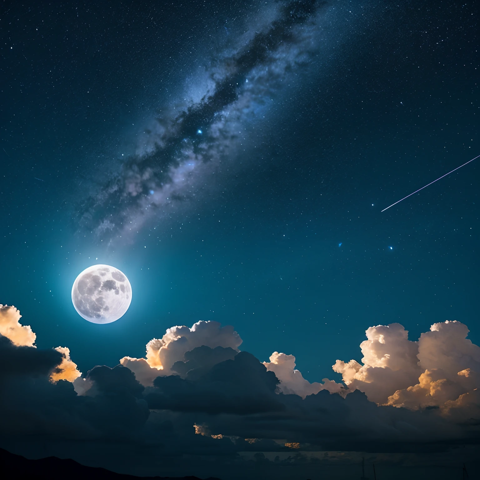 Sky clouds mysterious moon stars