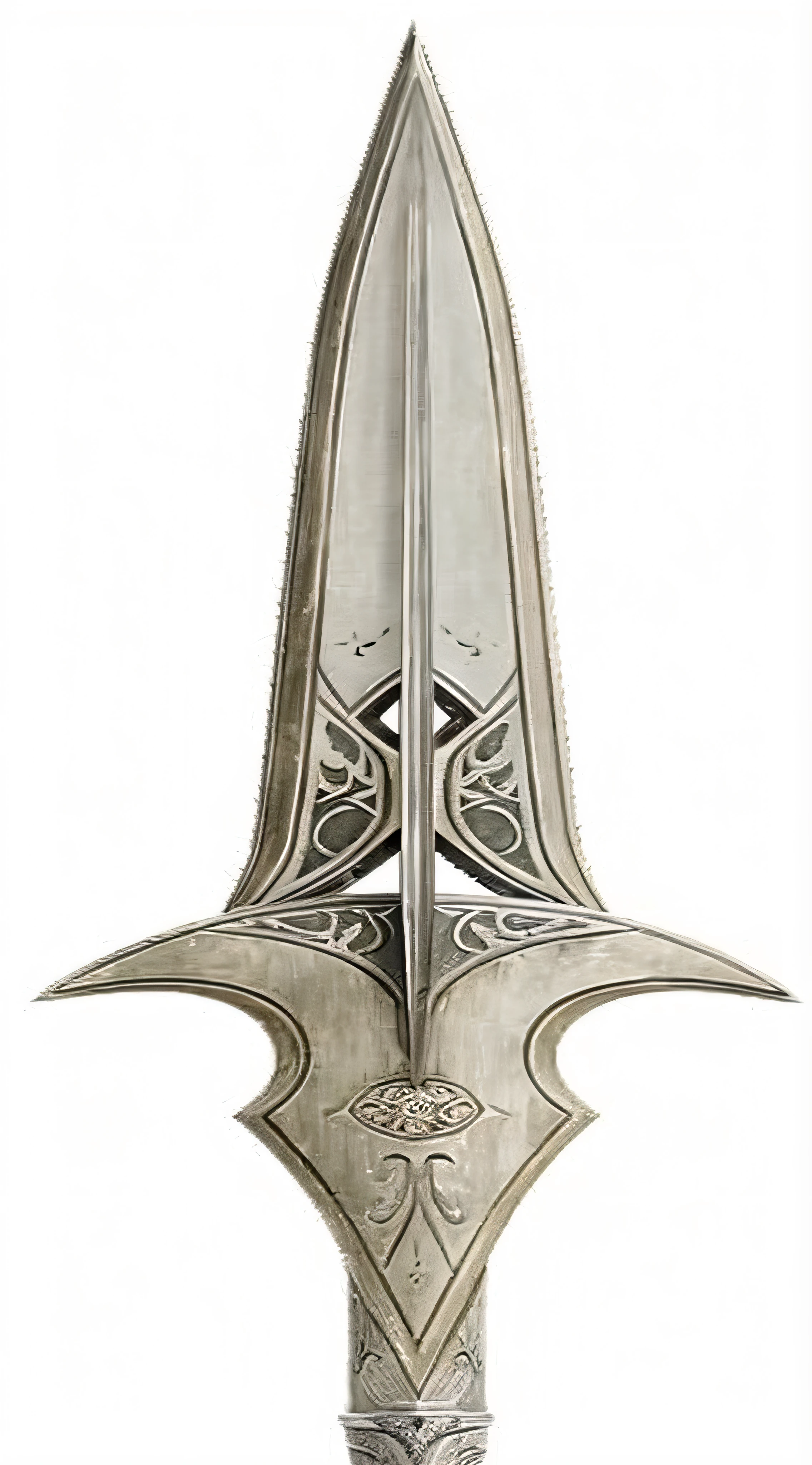a close up of a sword with a metal handle on a white background, orkish sword, greatsword, gondor, large sword, sword design, buster sword, fantasy sword, armored sword blade, silver sword, steel sword, anor londo, medieval sword, arabian sword, intricate fantasy spear, sword, big sword, basic steel sword, huge sword
