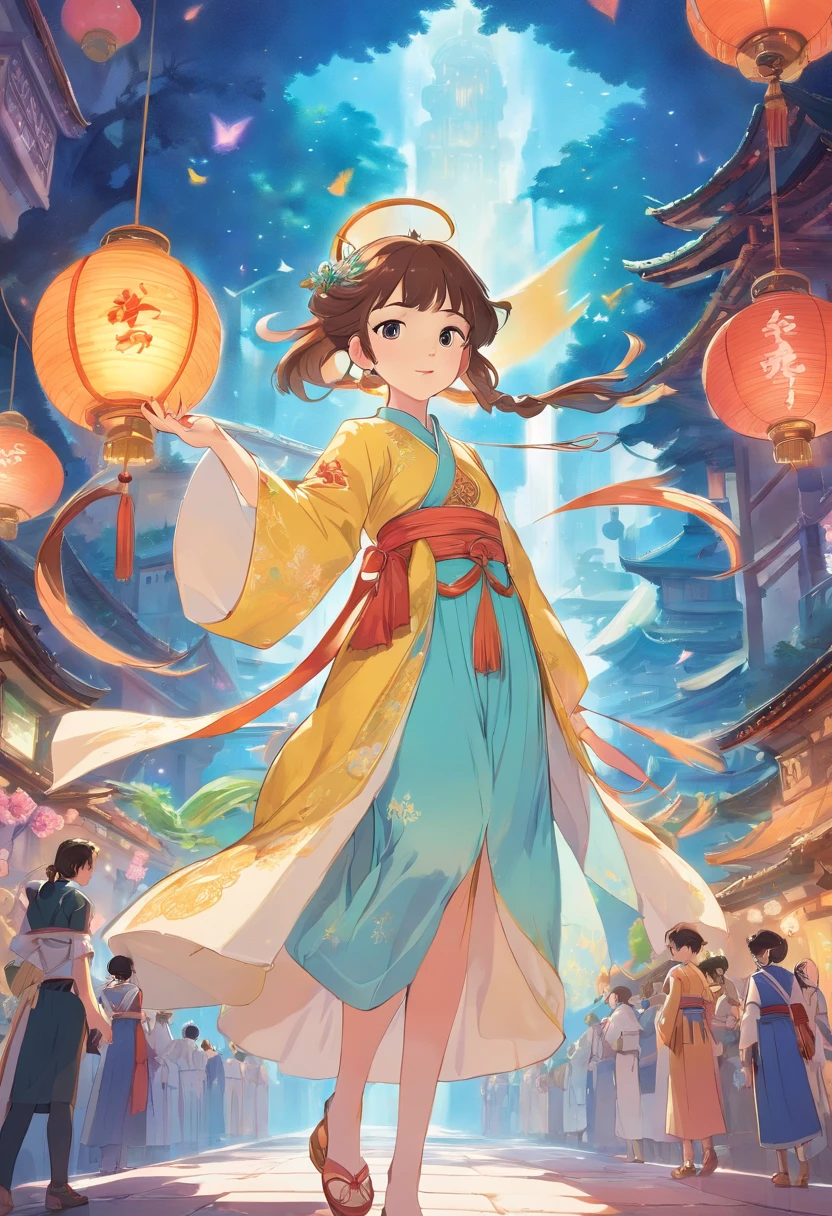 k hd,The girls of the future world shuttle through the world of technology,Fly in the air,A sense of future technology,Spaceships in the distance、high - tech、the ai,Alphonse mucha and rossdraws,Yang J,Inspired by Fenghua Zhong,full-colour illustration,beautiful fantasy empress,Inspired by Lanying,From Shen Zhou,Beautiful artistic illustration,From Qu Lei Lei、Yan Hui、Zeng Jing、Lu Guang,Anime style,large scene,