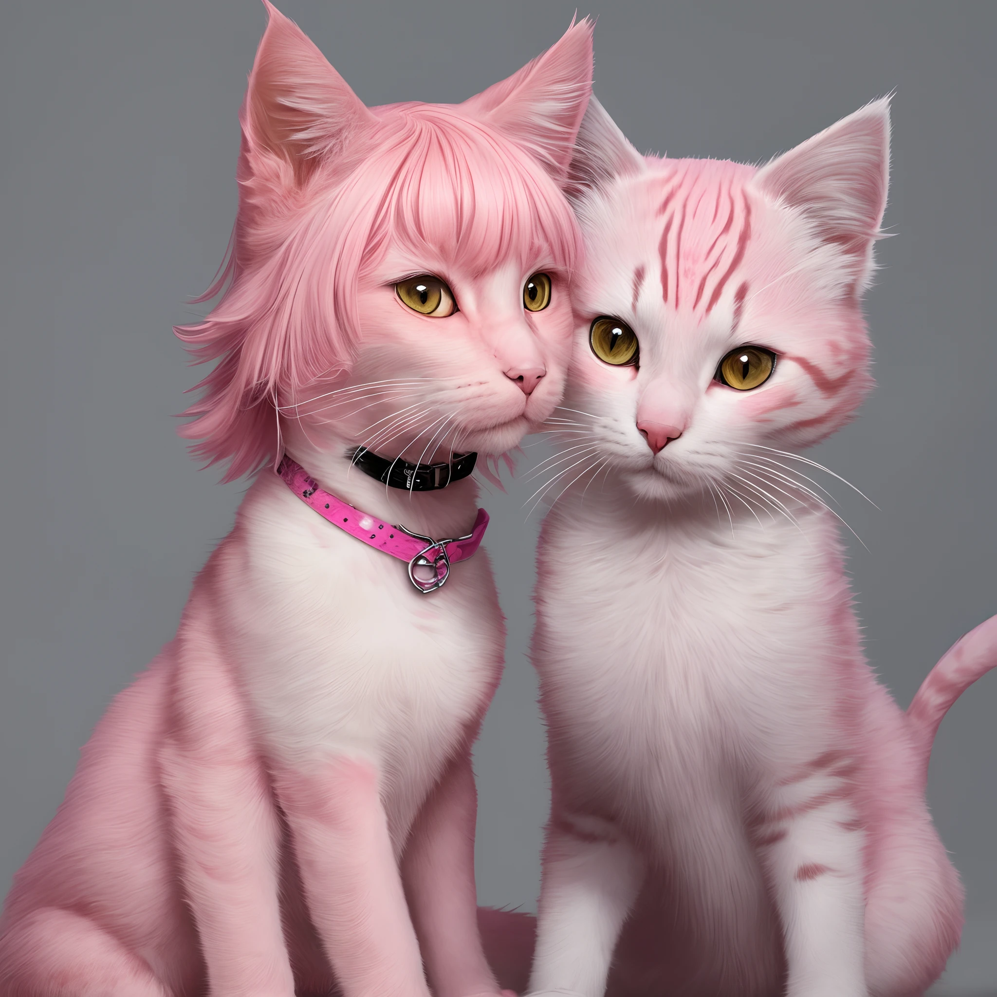 A kitty dog furry with a pink color pallette and self harm scars