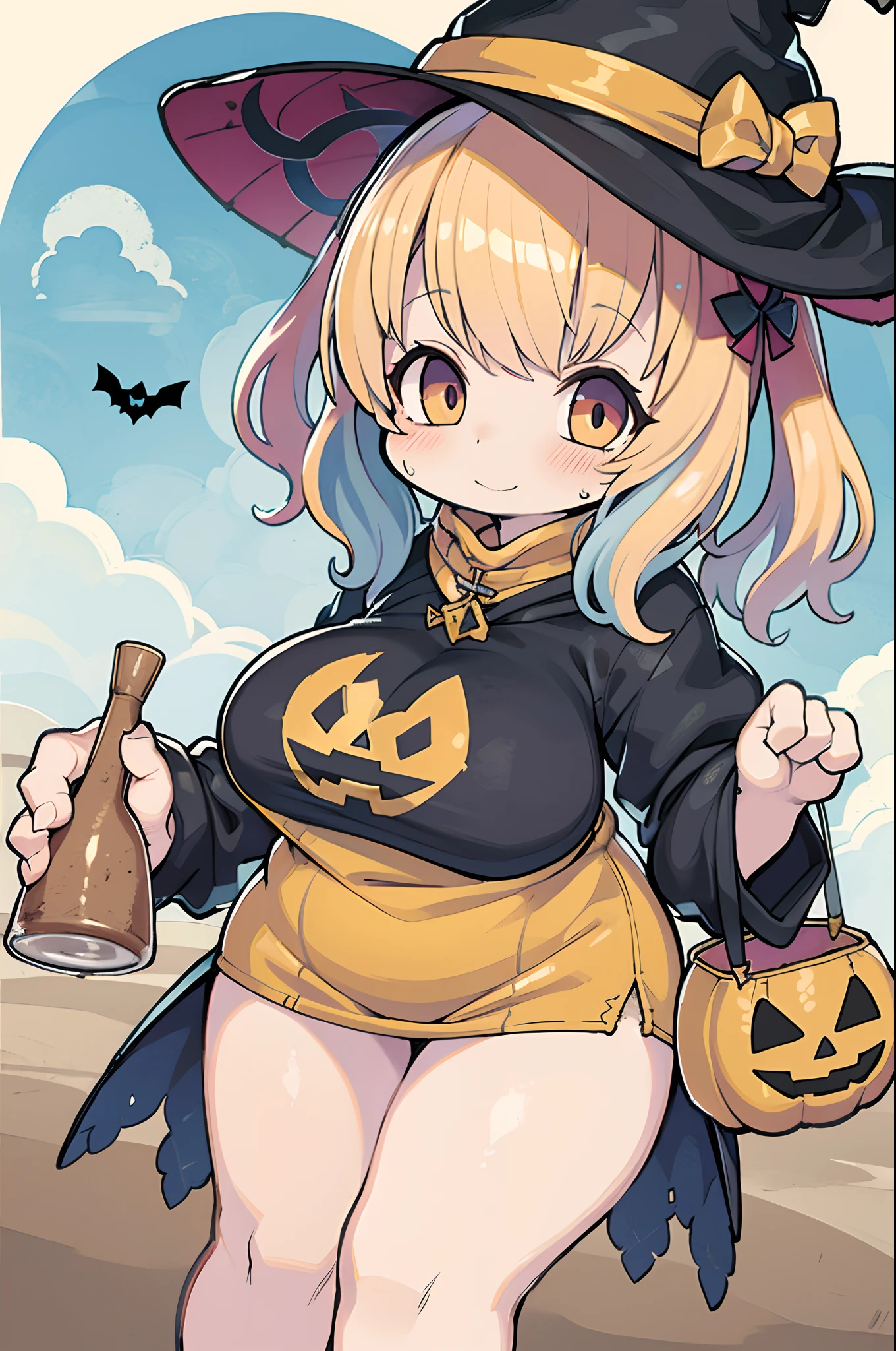 (((Masterpiece))), (((Best Quality: 1.4))), ((Super Detail: 1.4)) , hyper detailed painting of a female Metallia, one girl, hyper detailed face features, expressive face, detailed textures, natural skin shader, volumetrics, warm undertones under her skin, ultra High resolution. long blond hair ,witch hat with an purple eye, twin braids, small slim chibi body, green eyes, naked, vaginal or anal sex , cum inflation, sex with dog, furry.
