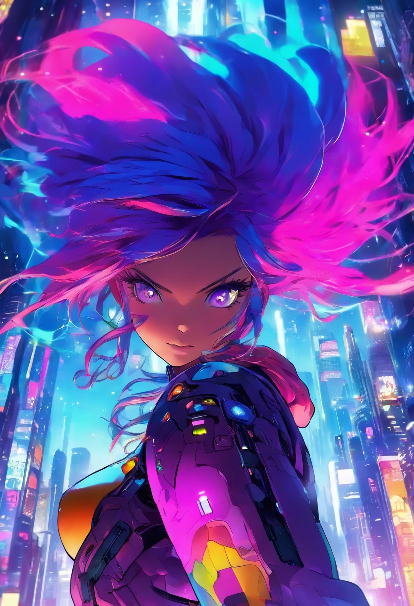 hindquarters, , bubble butts, Elastic docking, (Rear butt view:1.4),(intense colors:1.5),close up, Game cover art, 4K, Incredible art, Best Quality, gigantic cleavage breasts,masutepiece, (A MILF:1.2),(Curve:1.3),(setting up:1.4), (Juicy Carmelt:1.3),30-years old,large boob, (masutepiece), (Realistic), (Best Quality), (Ultra-detailed), amazing,Dystopian futuristic female cyborg detective, Wearing a leather trench coat, Holsters have cybernetic eyes and guns, Background is cityscape with flashing neon lights.
