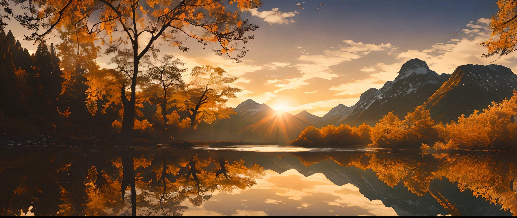 Overhead is full of trees,The crevices of the branches and leaves slanted with memories,Fall all over the place。