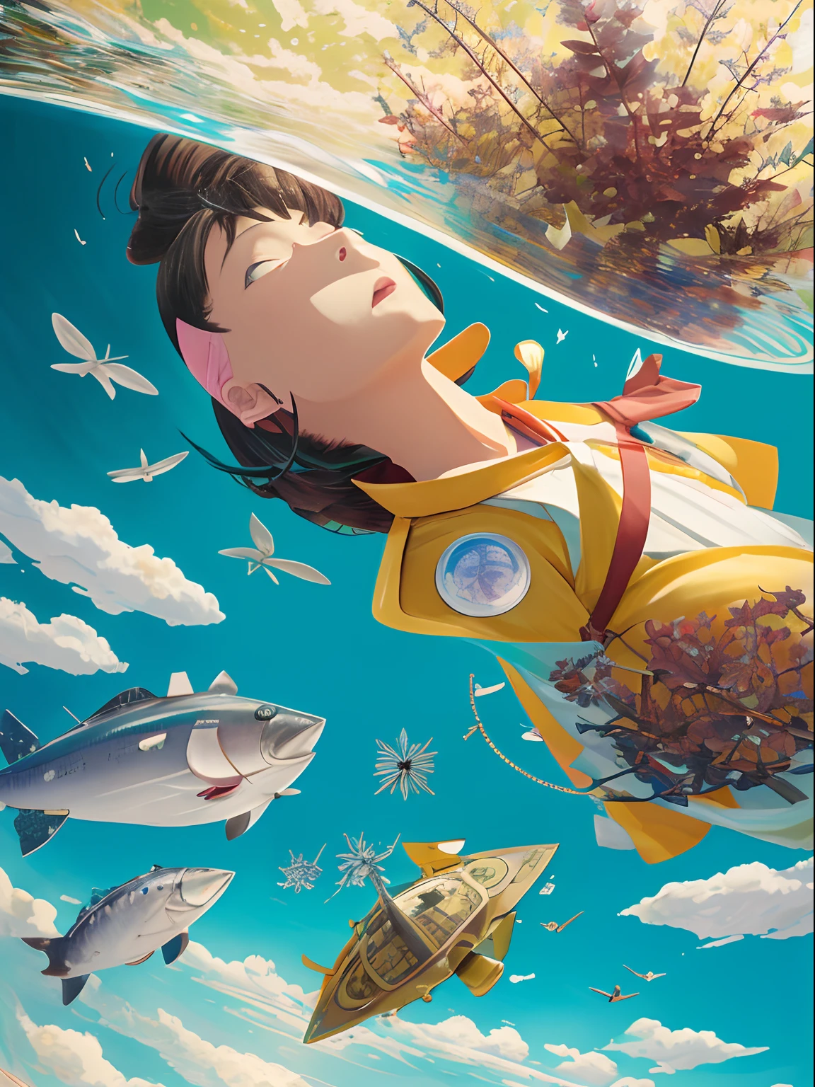 Katsuhiro Otomo, Kate Greenaway, Franklin Booth, Surreal, mysterious, bizarre, fantastic, fantasy, Sci-fi, Japanese anime, science is the attitude of facing nature with all five senses, the scientific mind, cooking, sundials, insects, the universe, the birth of life, theory of evolution, nuclear power, artificial intelligence, miniskirt science, beautiful high school girl, summer vacation research topic, detailed masterpiece