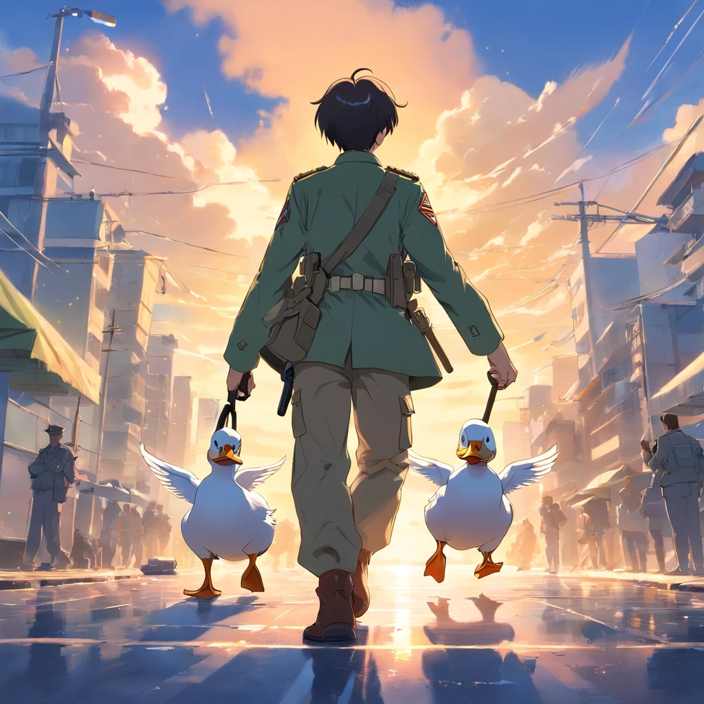man, duck, man, soldier, war